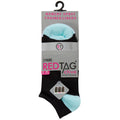 Mint-Pink-Grey - Side - Redtag Active Womens-Ladies Trainer Socks (3 Pairs)