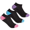 Pink-Blue-Purple - Front - Redtag Active Womens-Ladies Trainer Socks (3 Pairs)