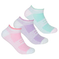 Pink-Purple-Mint - Front - Redtag Active Womens-Ladies Trainer Socks (3 Pairs)