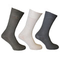 Khaki-Cream-Grey - Front - Aler Mens Big Foot Socks