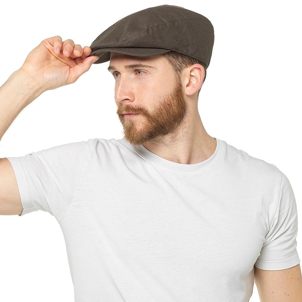 Khaki - Front - Tom Franks Mens Linen Cap