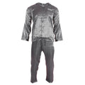 Grey - Front - Harvey James Mens Stripey Satin Pyjama Set