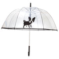 Clear-Black - Back - X-Brella Unisex Adults 23in Transparent French Bulldog Stick Umbrella