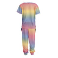 Multicoloured - Back - Foxbury Childrens-Kids Rainbow Pyjama Set