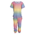 Multicoloured - Front - Foxbury Childrens-Kids Rainbow Pyjama Set