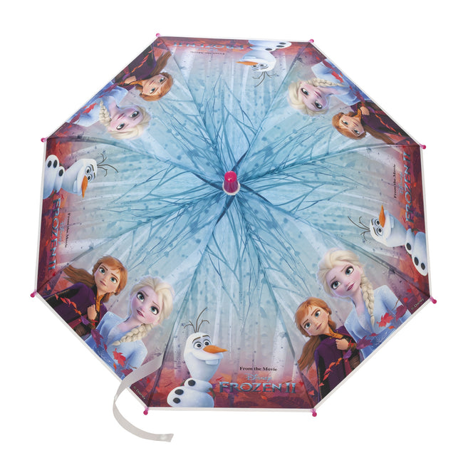 Pink - Side - Frozen 2 Childrens-Kids Stick Umbrella