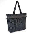 Black - Back - Luna Cove Womens-Ladies Paperstraw Shopper Bag