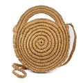 Beige - Front - Luna Cove Womens-Ladies Handmade Round Paperstraw Bag