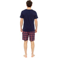 Red - Side - Foxbury Mens T-Shirt & Checked Shorts Pyjama Set
