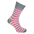 Black-Purple-Grey-Pink - Side - Cottonique Womens-Ladies Comfort Fit Argyle Socks (6 Pairs)