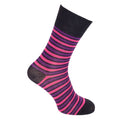 Black-Purple-Grey-Pink - Pack Shot - Cottonique Womens-Ladies Comfort Fit Argyle Socks (6 Pairs)