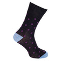 Black-Multicolour - Back - Cottonique Womens-Ladies Comfort Fit Striped Socks (6 Pairs)
