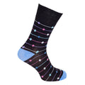 Black-Multicolour - Side - Cottonique Womens-Ladies Comfort Fit Striped Socks (6 Pairs)