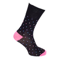 Black-Multicolour - Lifestyle - Cottonique Womens-Ladies Comfort Fit Striped Socks (6 Pairs)