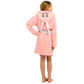 Pink - Side - Girls Bunny Hooded Towelling Robe