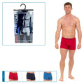 Red-Blue-Navy - Front - Tom Franks Mens Keyhole Boxer Shorts (3 Pairs)