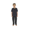 Grey - Front - Tom Franks Boys Jersey Striped Pyjamas