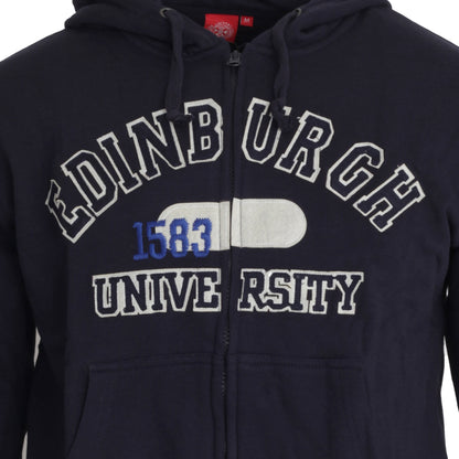 Navy - Back - University Of Edinburgh Unisex Full Zip Hoodie