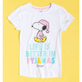 White-Pink - Back - Peanuts Womens Snoopy Life Short-Sleeved Pyjamas