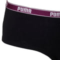 Black-Purple - Side - Puma Womens-Ladies Hipster Briefs (Pack Of 3)
