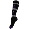 Grey-Purple-Black - Back - Womens-Ladies Patterned Wellington Boot Socks (3 Pairs)