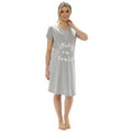Grey Marl - Front - Foxbury Ladies-Womens Maternity Baby On Board Nightie