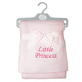 Pink - Front - Snuggle Baby Girls Princess Cellular Embroidered Blanket