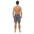 Grey-Navy Check - Side - Foxbury Mens Checked Pyjama Shorts (Pack Of 2)