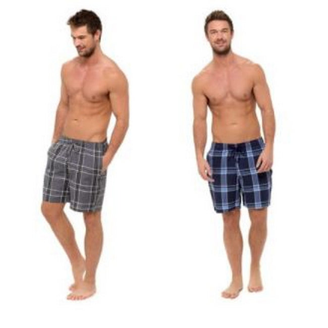 Foxbury Mens Checked Pyjama Shorts (Pack Of 2) | Discounts on great Brands
