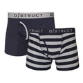 Navy - Grey - Front - Dstruct Mens Boxer Set (Pack Of 2)