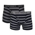Black-Grey - Front - Dstruct Mens Boxers (Pack Of 2)
