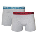 Grey Marl - Front - Dstruct Mens Plain Boxer Shorts (Pack Of 2)