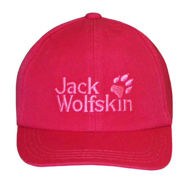 Azalea Red - Front - Jack Wolfskin Childrens-Kids Baseball Cap