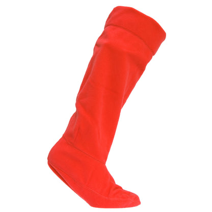 Red - Front - Ladies-Womens Fleece Wellie-Wellington Boot Socks