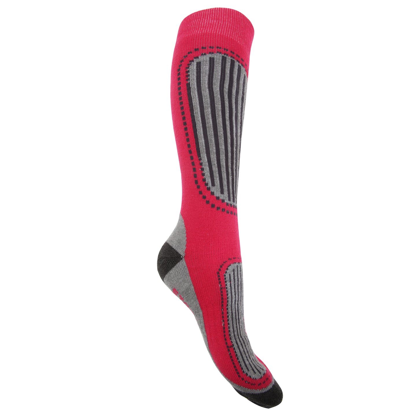 Fuchsia-Purple - Back - FLOSO Womens-Ladies Ski Socks (Pack Of 2)