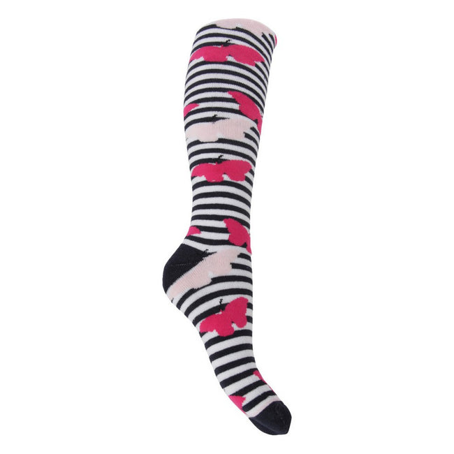 Flamingo-Butterfly-Butterflies - Back - Womens-Ladies Hyperwarm Long Welly Socks (3 Pairs)