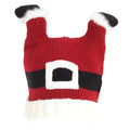 Red-White - Front - Adults Unisex Christmas Santa Feet Knitted Hat