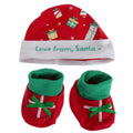 Red - Green - Front - Nursery Time Baby Hat And Booties Set