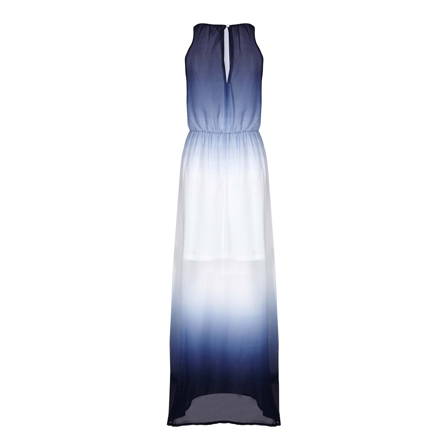 Navy-White - Back - Mela London Womens-Ladies Gradient Colour Maxi Dress