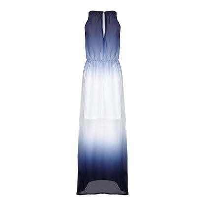 Navy-White - Back - Mela London Womens-Ladies Gradient Colour Maxi Dress