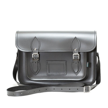 Graphite - Front - Zatchels Womens-Ladies Handcrafted Leather Top Handle Satchel (British Made)