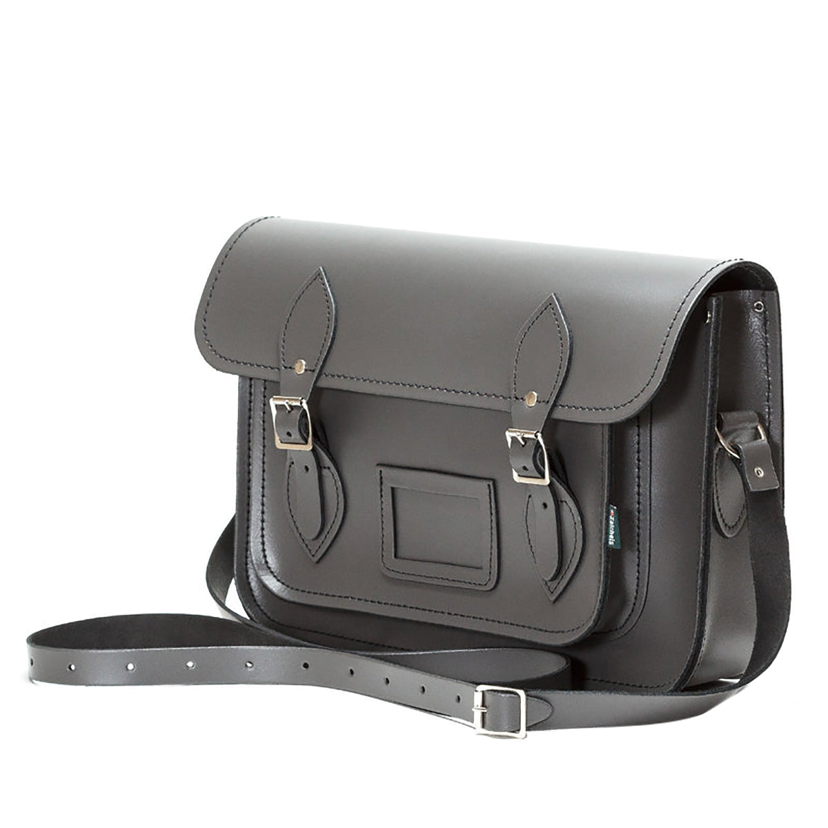 Graphite - Back - Zatchels Womens-Ladies Handcrafted Leather Top Handle Satchel (British Made)